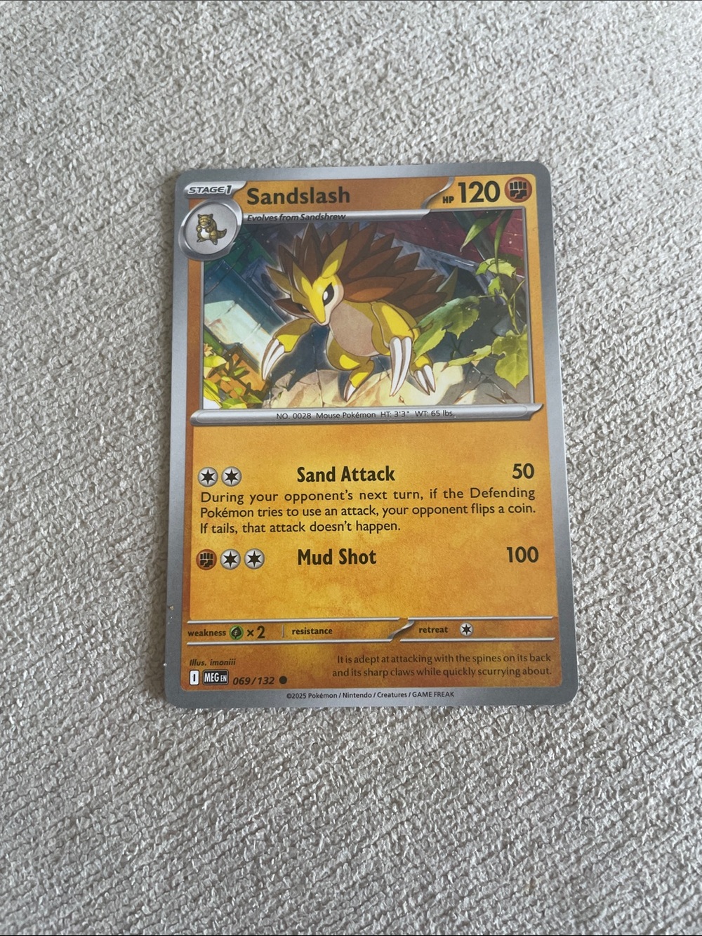 Pokémon Sandslash Card